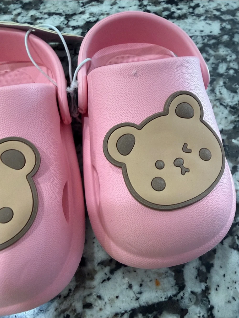 Pink Baby Crib Clogs with Bear Accent